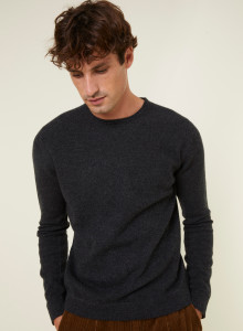 Round-neck cashmere sweater with rolled finishes - Ernest