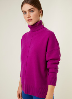 Turtleneck sweater with cashmere slits - Adena