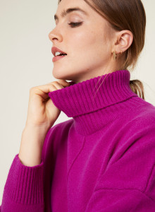 Pull col roulé à fentes en cachemire - Adena 7890 ultraviolet - 17 Violet
