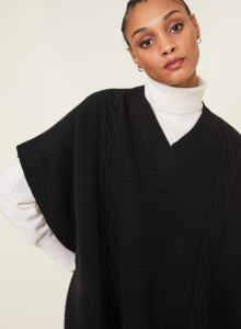 V-neck cape with cashmere dots - Gigi