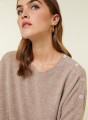 Loose-fit buttoned cashmere round-neck sweater - Acene