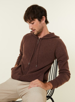 Gilet zippé à capuche en cachemire - Bradley