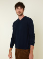 Pull col V en cachemire - Evann 7840 marine - 05 Bleu marine