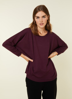 Pull ample col rond en laine mérinos - Azel 7801 ecru - 82 Ecru