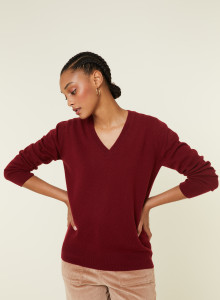 Pull col V en cachemire - Abel 7852 celadon - 94 Vert amande