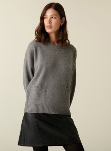 Loose-fit recycled cashmere sweater with pockets - Davina