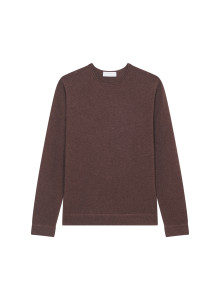 Pull col rond en cachemire finitions roulotées - Ernest 7820 camel - 88 Camel