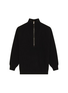 Pull col camionneur maille perlée en cachemire et laine recyclés - French