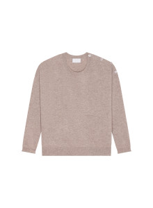 Loose-fit buttoned cashmere round-neck sweater - Acene