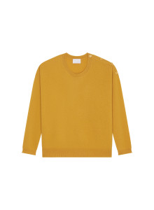 Loose-fit buttoned cashmere round-neck sweater - Acene