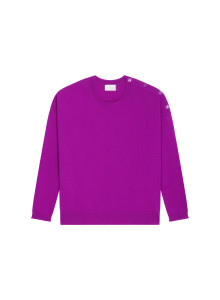 Loose-fit buttoned cashmere round-neck sweater - Acene