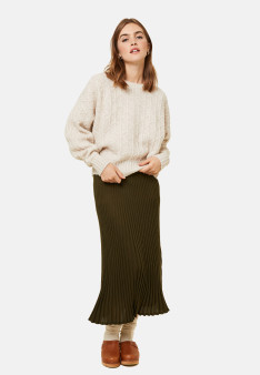 Pull ample à jeux de points en laine cocon - Gassia 7801 ecru - 82 Ecru
