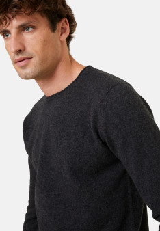 Pull col rond en cachemire finitions roulotées - Ernest