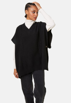 V-neck cape with cashmere dots - Gigi