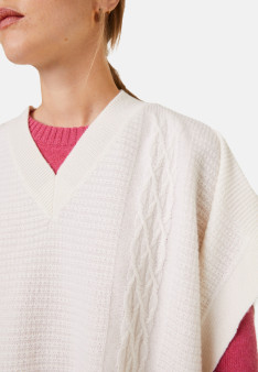 V-neck cape with cashmere dots - Gigi