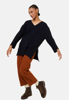 Loose sweater with slits in recycled cashmere and wool - Darius