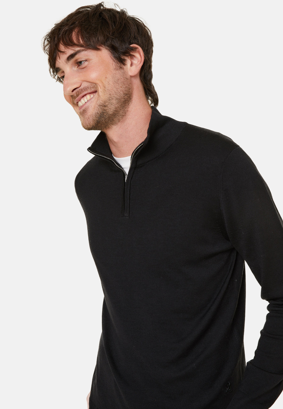 Pull col camionneur avec logo en laine mérinos - Ryan Pull col camionneur avec logo en laine mérinos - Ryan