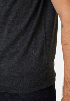 Sleeveless vest with logo in merino wool - Ernardo