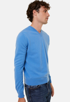 Pull col V en cachemire - Evann 7852 celadon - 94 Vert amande