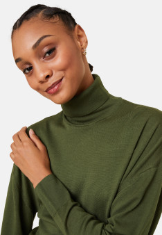 Pull col roulé à fentes en laine mérinos - Amy