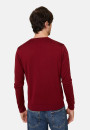 Pull col V avec logo en laine mérinos - Elmo 7881 cerise - 51 Bordeaux