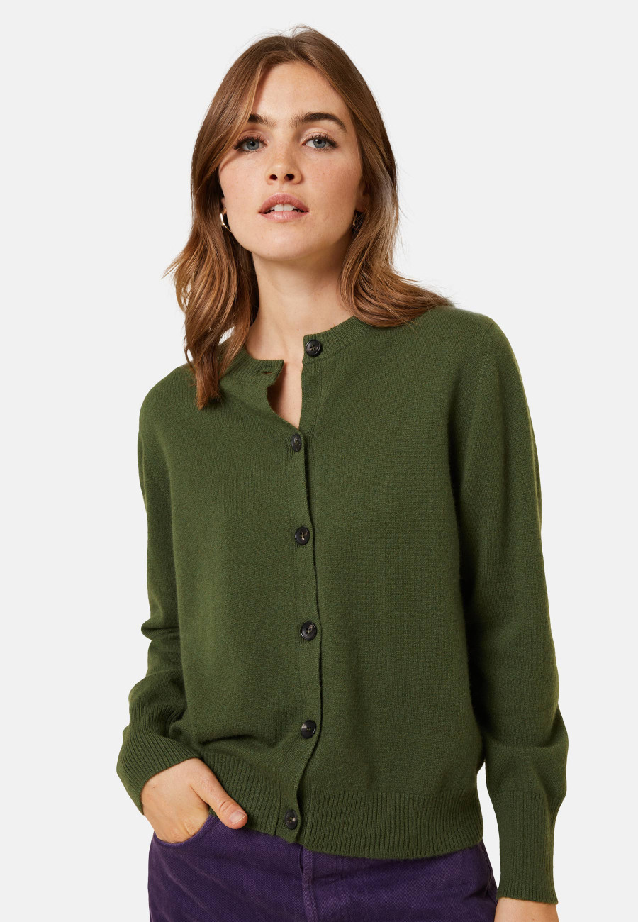 Cashmere round neck buttoned cardigan - Ari Cashmere round neck buttoned cardigan - Ari