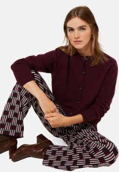 Cashmere round neck buttoned cardigan - Ari