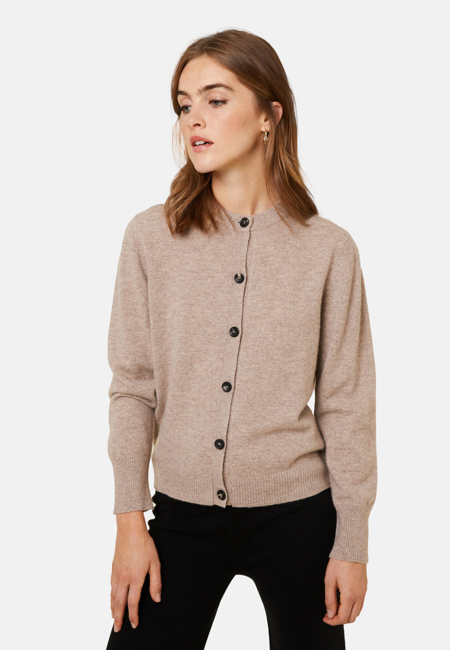 Cashmere round neck buttoned cardigan - Ari Cashmere round neck buttoned cardigan - Ari