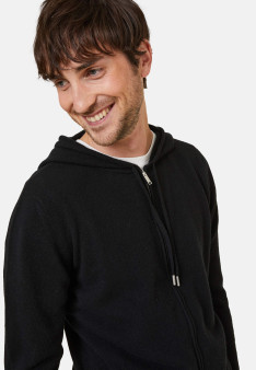 Gilet zippé à capuche en cachemire - Bradley