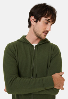 Gilet zippé à capuche en cachemire - Bradley