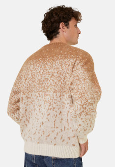 Two-tone round-neck mohair sweater - Figaro