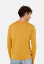 Pull col rond en laine mérinos finitions roulotées - Rythme 7860 soleil - 89 Moutarde