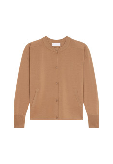 Veste boutonnée à poches en laine mérinos - Gaspard