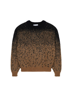Two-tone round-neck mohair sweater - Figaro