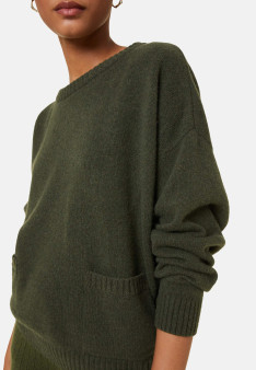 Loose sweater with pockets in recycled cashmere and wool - Davina