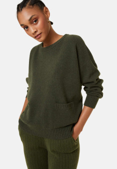Loose sweater with pockets in recycled cashmere and wool - Davina