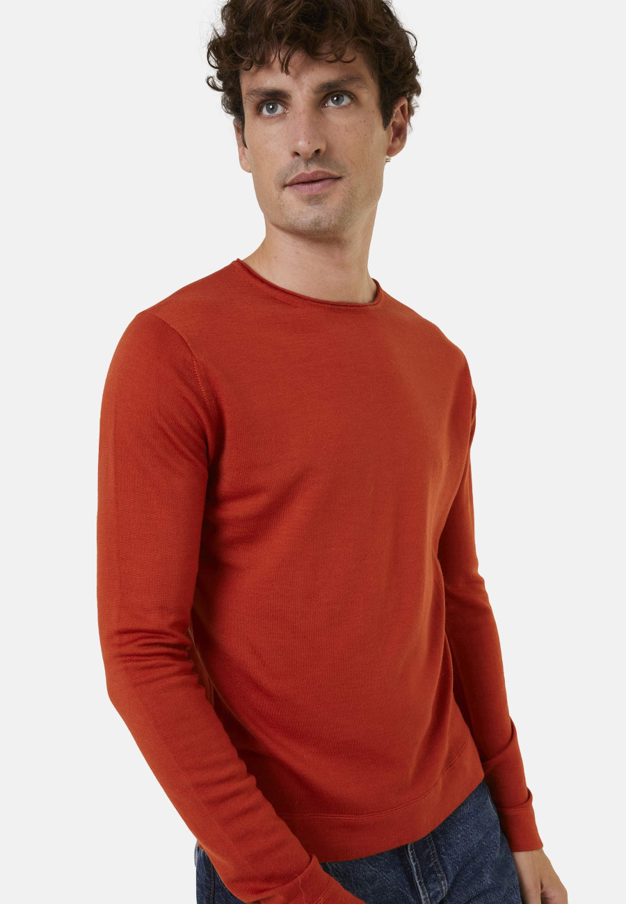 Round-neck merino wool sweater with rolled finishes - Rythme Round-neck merino wool sweater with rolled finishes - Rythme