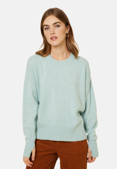 Pull col rond manches mitaines en laine et cachemire - Gemma 7811 volute - 09 Gris moyen