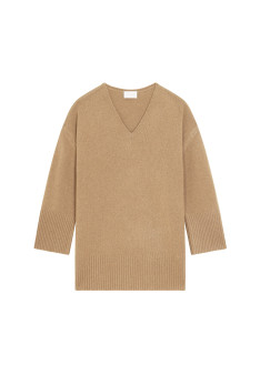 Loose sweater with slits in recycled cashmere and wool - Darius