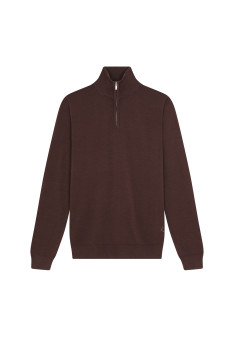 Pull col camionneur avec logo en laine mérinos - Ryan 7822 camel chine - 88 Camel