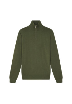 Pull col camionneur avec logo en laine mérinos - Ryan 7822 camel chine - 88 Camel