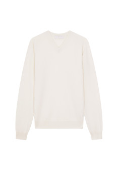 Pull col V en cachemire - Evann 7852 celadon - 94 Vert amande