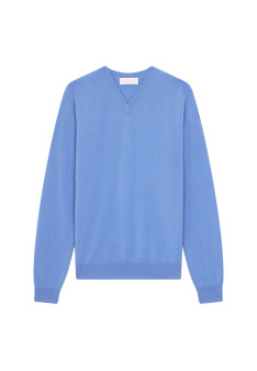 Pull col V en cachemire - Evann 7852 celadon - 94 Vert amande