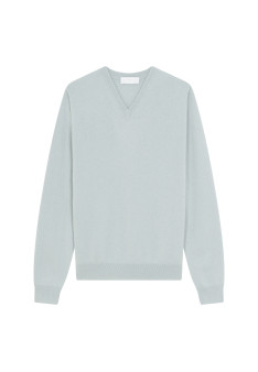 Pull col V en cachemire - Evann 7852 celadon - 94 Vert amande