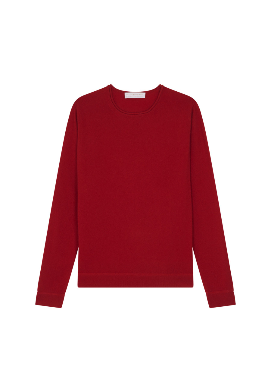 Round-neck cashmere sweater with rolled finishes - Ernest Round-neck cashmere sweater with rolled finishes - Ernest