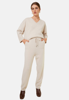 Jogger à poches en cachemire et laine recyclés - Anka 7811 volute - 09 Gris moyen