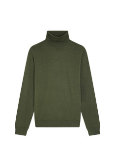 Pull col roulé avec logo en laine mérinos - Enzo