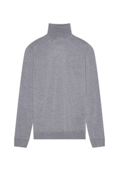 Pull col roulé avec logo en laine mérinos - Enzo