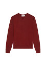 Pull col V avec logo en laine mérinos - Elmo 7881 cerise - 51 Bordeaux