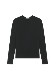 Round-neck merino wool sweater with rolled finishes - Rythme
